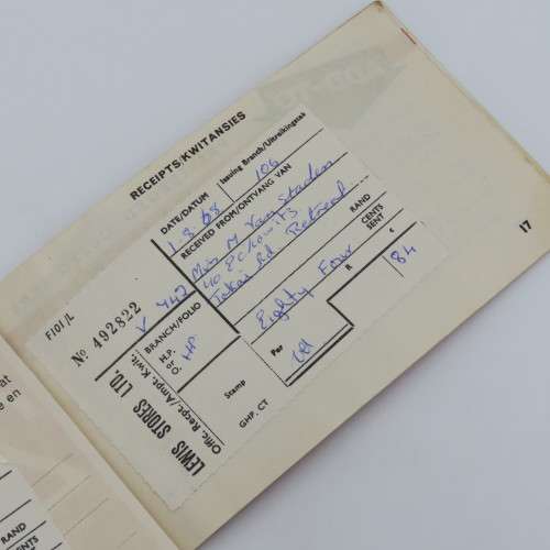 1967 Lewis Stores payment book
