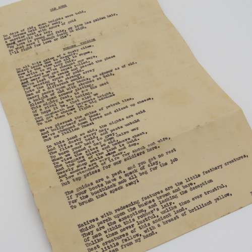 Original Poem written by SA WW2 soldier - Sapper Tom Vanston