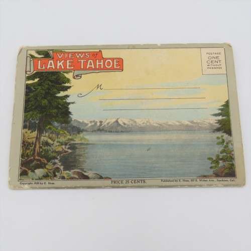 22 cards from 1920 with views of Lake Tahoe - Lettergram unused