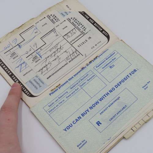 1972 Universal Stores payment book