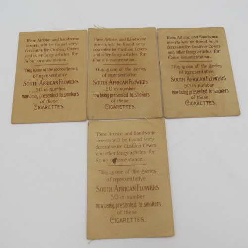 Lot of 9 South African flowers silky cigarette cards with paper backing