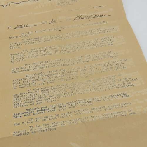 WW2 Troop Berthing card on transport ship - Issued to SGT Kisbey-Green plus meal card on ship