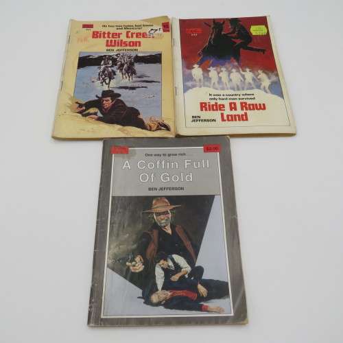 Lot of 3 vintage Western books by Ben Jefferson