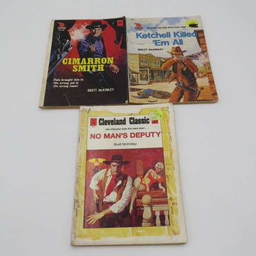 Lot of 3 vintage Western books by Brett McKinley