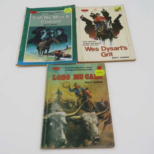 Lot of 3 vintage Western books by Brett Waring