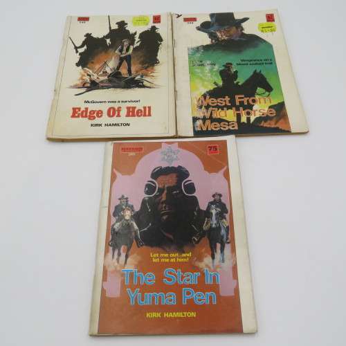 Lot of 3 vintage Western books by Kirk Hamilton