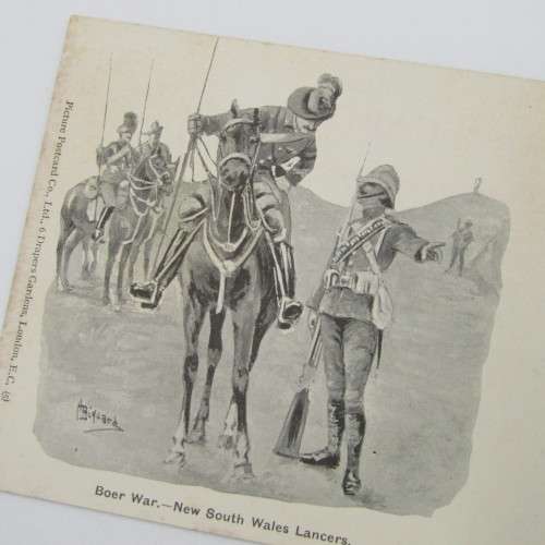 Unused Boer War Postcard with picture of the New South Wales Lancers - RARE