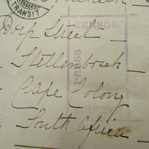 Postal cover from Lausanne Switzerland to Stellenbosch South Africa 2 May 1902