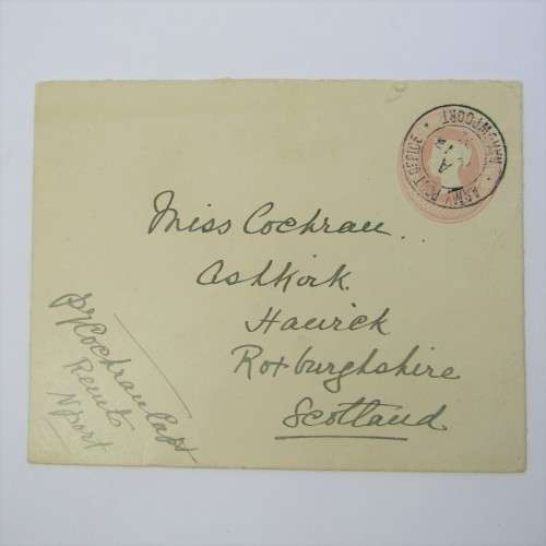 Boer War Cover from Army Post Office Nieuwpoort South Africa to Roxburghshire Scotland