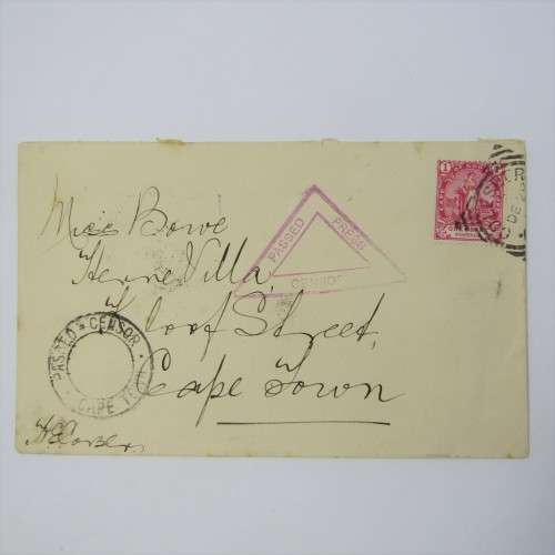 Boer War cover from Colesberg South Africa to Cape Town South Africa 29 December 1901