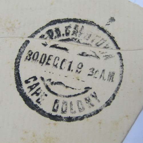 Boer War cover from Colesberg South Africa to Cape Town South Africa 29 December 1901