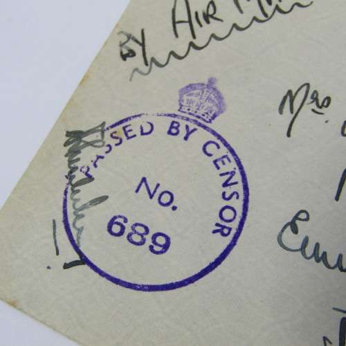 WW II South African Air Mail passed by censor with 4 x 3d war stamps Egypt 54
