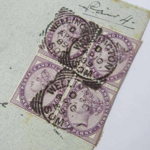 British 4 x 1 Penny Victorian on cover addressed to Lady Metheum South Africa hand written