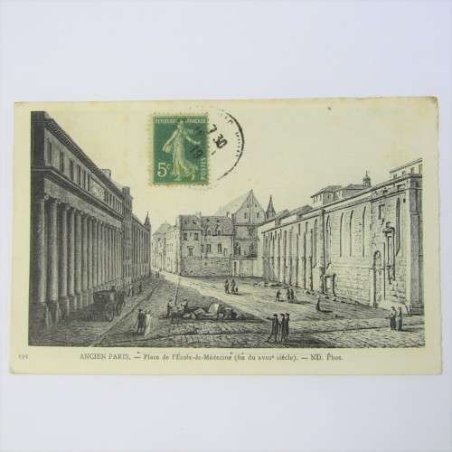 French censored postcard from France to Port Elizabeth South Africa with French stamp