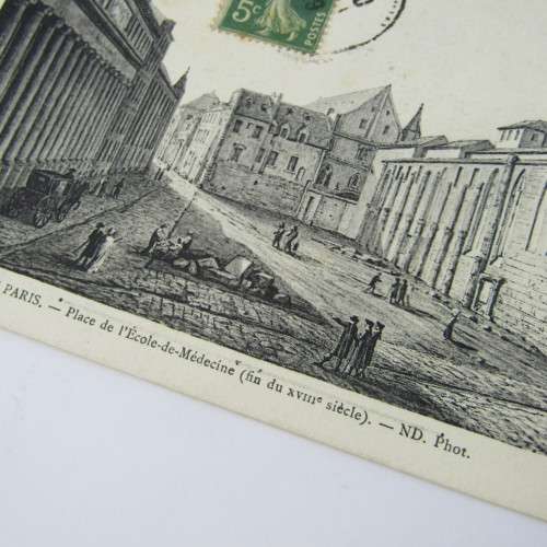 French censored postcard from France to Port Elizabeth South Africa with French stamp