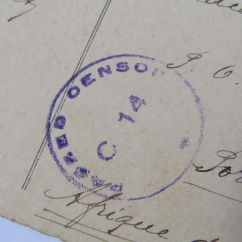 French postcard passed by censor c14 to Port Elizabeth