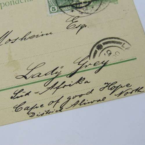 Austrian post card 5 Heller with 5 Heller added to Lady Grey UP rated card