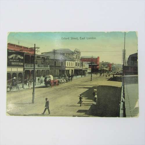 British 1/2d on East London postcard to Claremont Cape