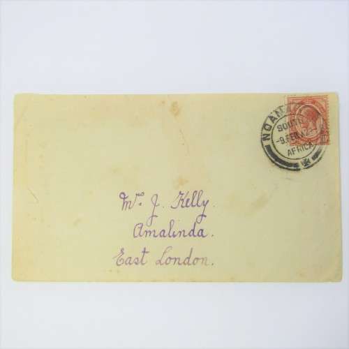 Postal cover from Nqamakwe South Africa to East London South Africa 9 February 1921