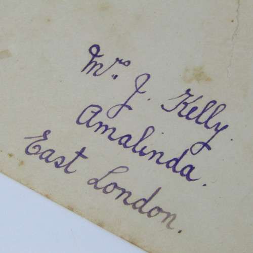 Postal cover from Nqamakwe South Africa to East London South Africa 9 February 1921