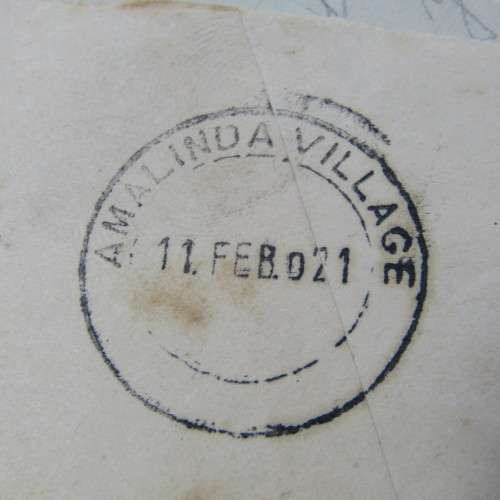 Postal cover from Nqamakwe South Africa to East London South Africa 9 February 1921