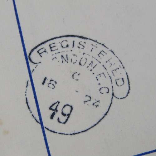 Registered letter from Durban South Africa to London England 28 January 1924