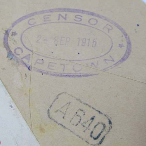 Censor cover from Dullstroom via Cape town South Africa to Amsterdam Netherlands - 25 August 1915