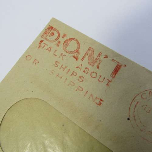 South Africa WW2 cover with dont talk about ships or shipping cancellation stamp