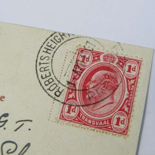 SA Union 1d on postcard Roberts Heights cancellation
