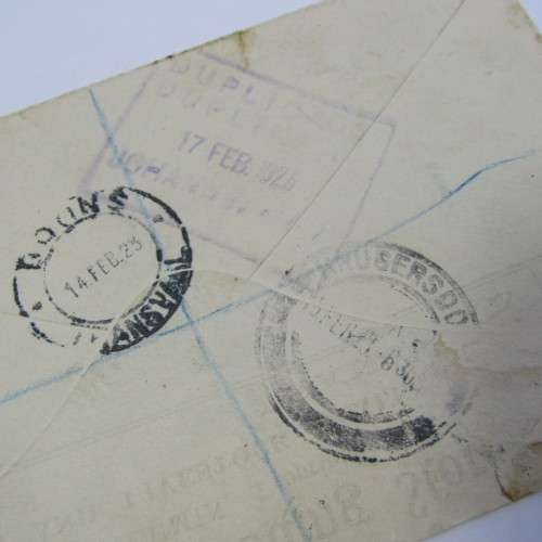 SA Union Elandsfontein Trading registered cover 3 x 2d stamp with booms cancel with square Dup