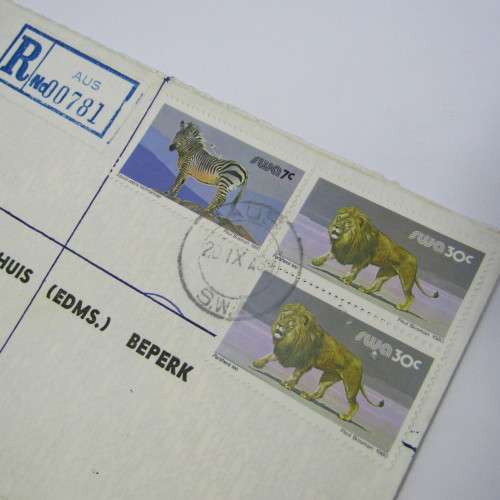 Registered cover from Aus SWA to Kimberley South Africa 20 September 1985