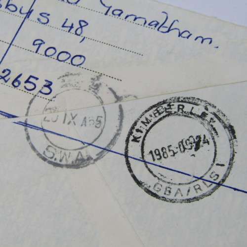 Registered cover from Aus SWA to Kimberley South Africa 20 September 1985