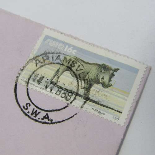 Postal cover from Ariamsvlei SWA to Kimberley South Africa 14 June 1988 with SACC 489 stamp
