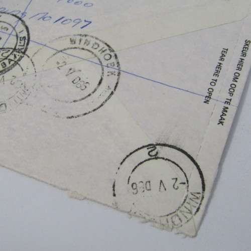 Registered mail cover from Windhoek SWA to Kimberley South Africa 2 May 1986