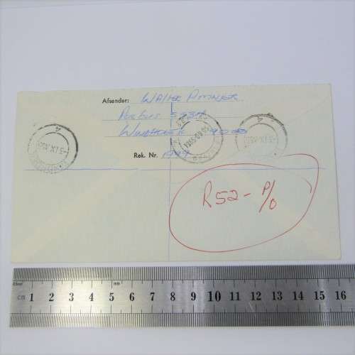 Registered mail cover from Windhoek SWA to Kimberley South Africa 3 September 1985