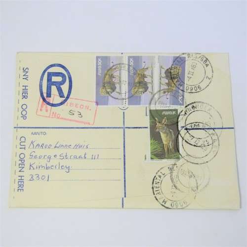 Registered Cover from Gibeon SWA to Kimberley South Africa February 1983