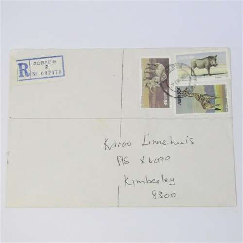 South West Africa registered cover Grobabis 2 with cancellations on back