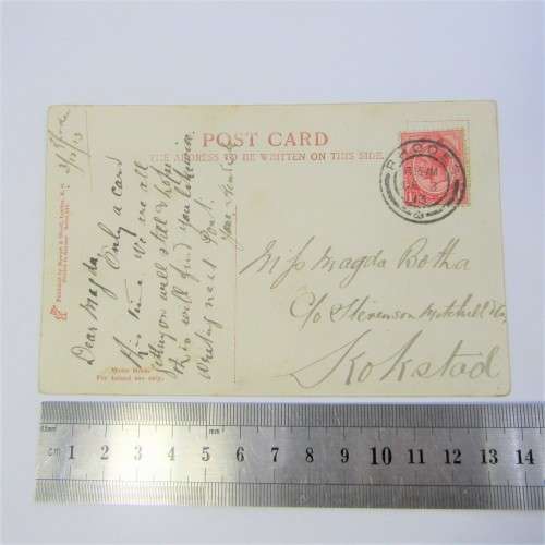 SA Union 1d on Post Card Rhodes Cancel