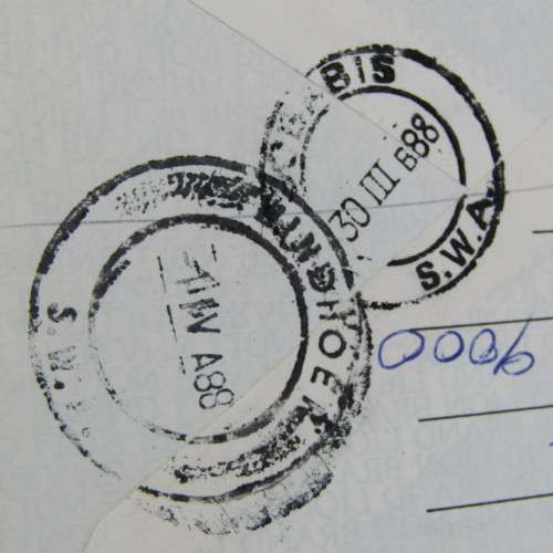 South West Africa registered cover Grobabis 2 with cancellations on back