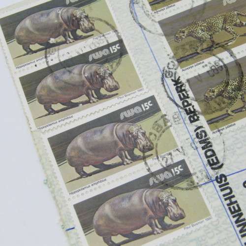 Registered cover from Gobabis SWA to Kimberley South Africa May 1983 with eight SWA stamps