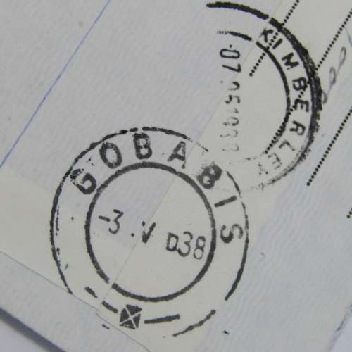 Registered cover from Gobabis SWA to Kimberley South Africa 1988 with four SWA stamps