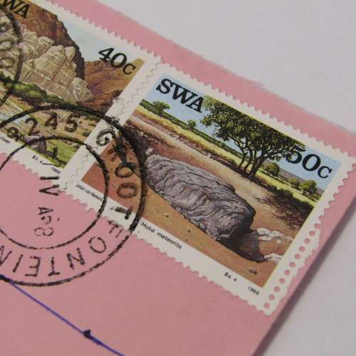 Registered cover from Grootfontein SWA to Kimberley South Africa 07 April 1988
