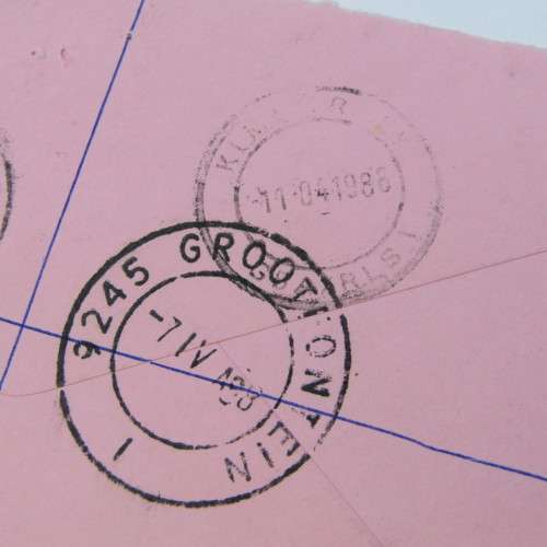 Registered cover from Grootfontein SWA to Kimberley South Africa 07 April 1988