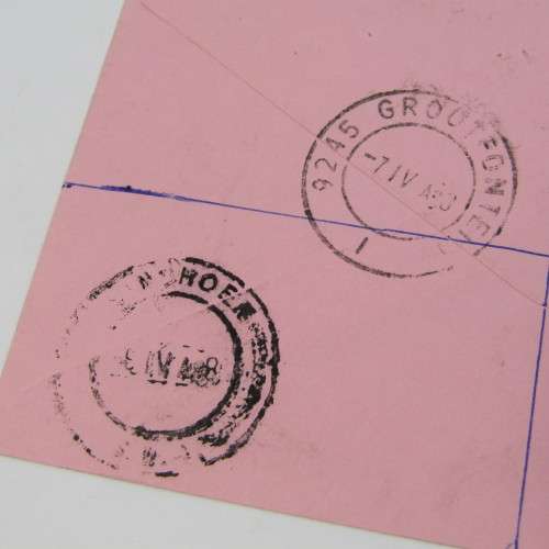 Registered cover from Grootfontein SWA to Kimberley South Africa 07 April 1988