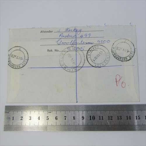 Registered Cover from Grootfontein SWA to Kimberley South Africa 06 April 1988
