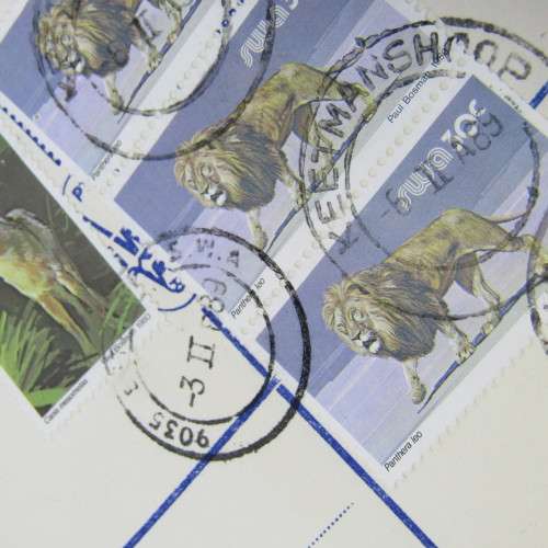 Registered cover from Bethanie SWA via Keetmanshoop to Kimberley South Africa 3 February 1985