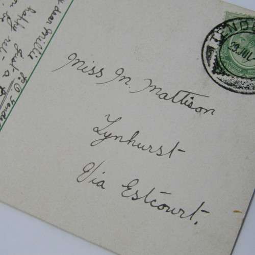 Postcard from Tendega Vryheid South Africa to Lynhurst South Africa via Vryheid South Africa 29 July