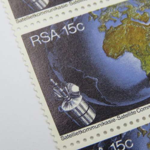 SACC 397 Satellite communication 15 cent stamps block of 6