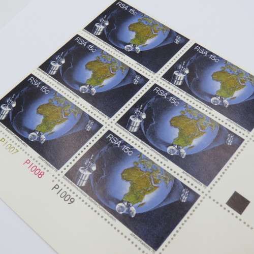 SACC 397 Satellite communication 15 cent stamps block of 6