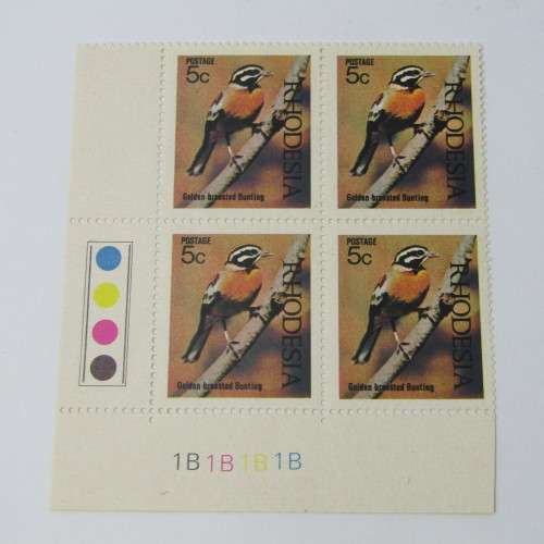 1971 Birds of Rhodesia SACC 221 - 226 control blocks of 4 - hinged